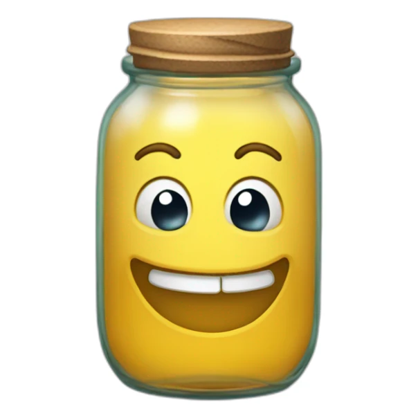 a glass jar of liquid smirks slyly sticker