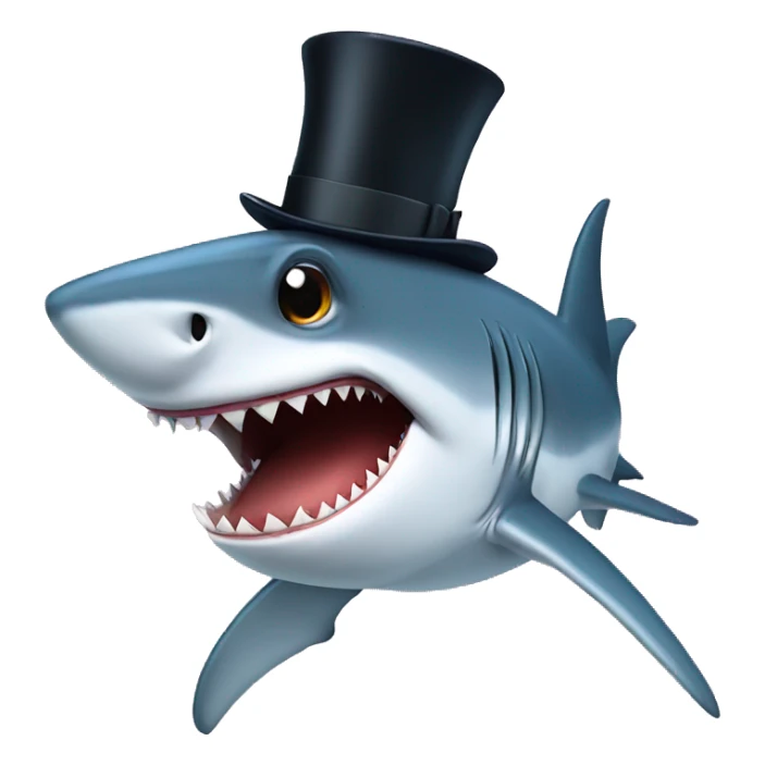 Shark with a top hat sticker