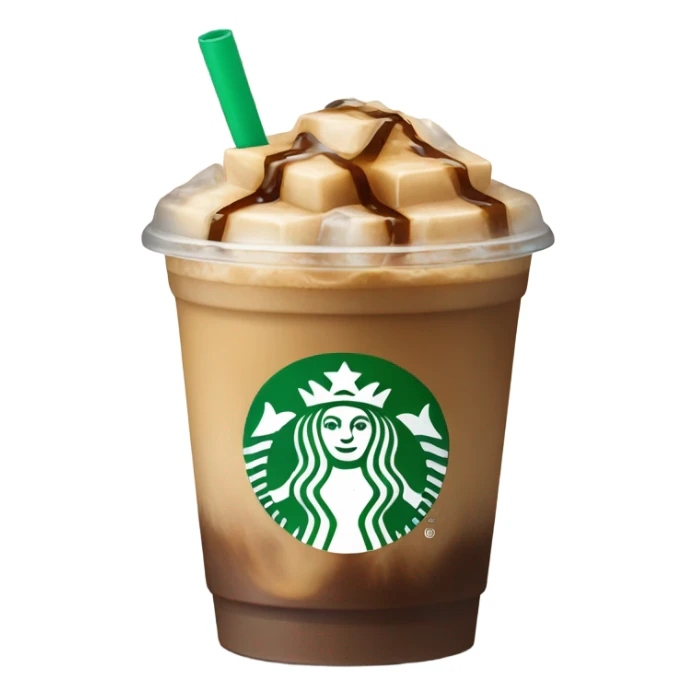 Starbuck ice coffee with ice cubes sticker