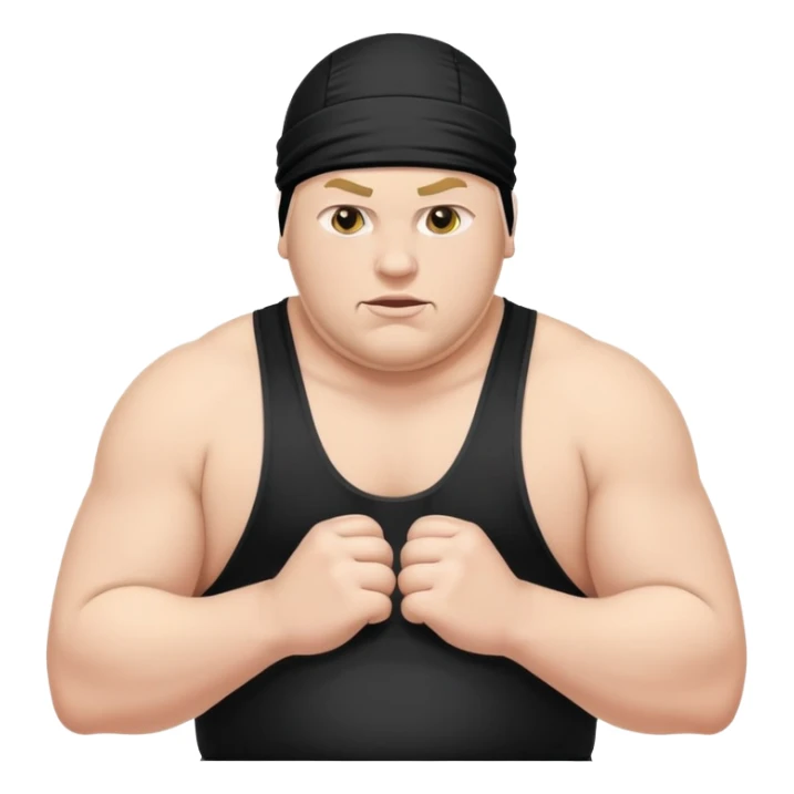 White skin fat guy with black durag in wrestling singlet sticker