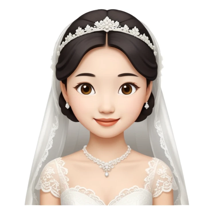Asian girl bridal look sticker