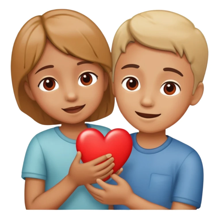 child giving a heart to a parent, happy and affectionate sticker
