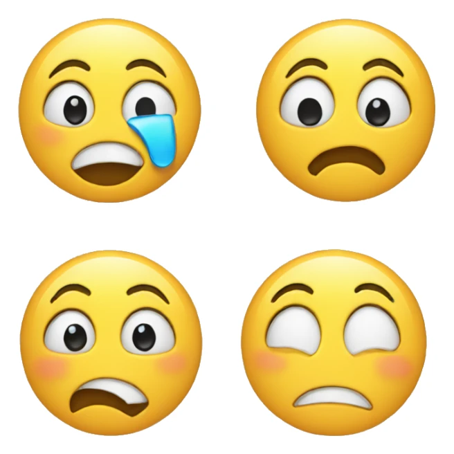 left half laughing crying emoji right half surprised emoji sticker