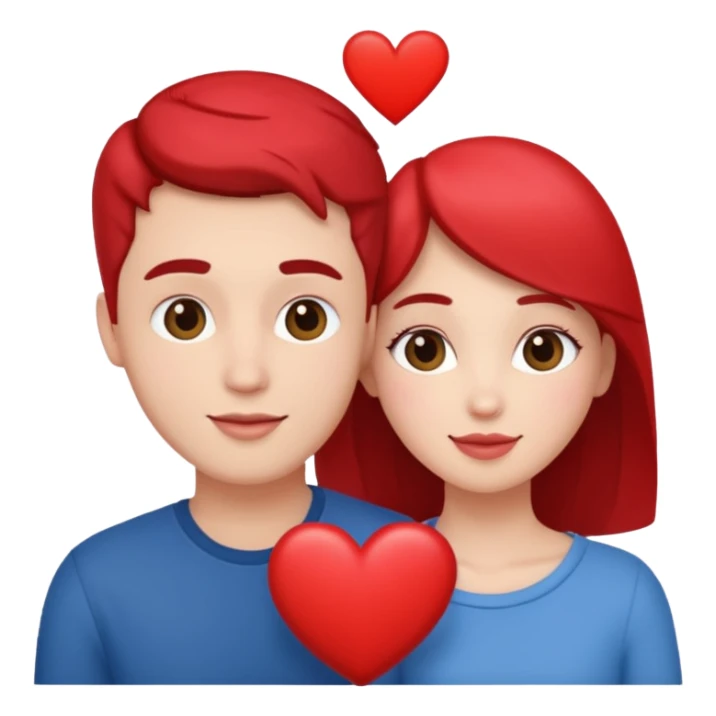 An in love couple with a heart above them, enjoy style sticker