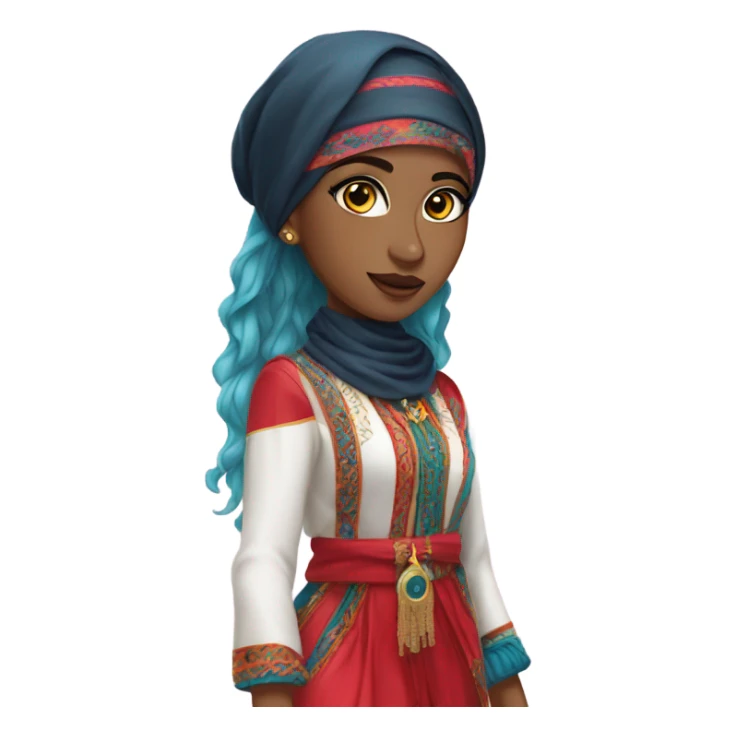 Sudi Arabic girl outfit K-pop sticker