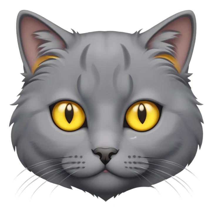 grey cat with yellow eyes sticker