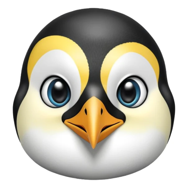 cinematic-adult-emperor-penguin-portrait-emoji,-head-tilted-playfully-and-inquisitively,-with-glossy,-pristine-plumage-accented-by-a-bright-beak-and-round,-sparkling-eyes-filled-with-curiosity,-simplified-yet-irresistibly-adorable-features,  sticker