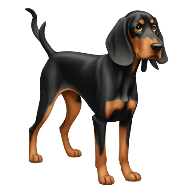 Black And Tan Coonhound Dog Breed Full Body sticker