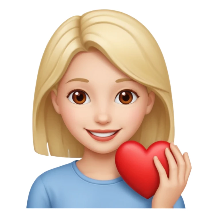 Girl smiling with a heart  sticker