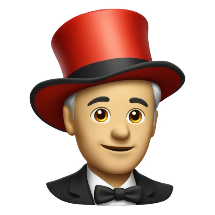 a classic top hat with a red ribbon at the base sticker