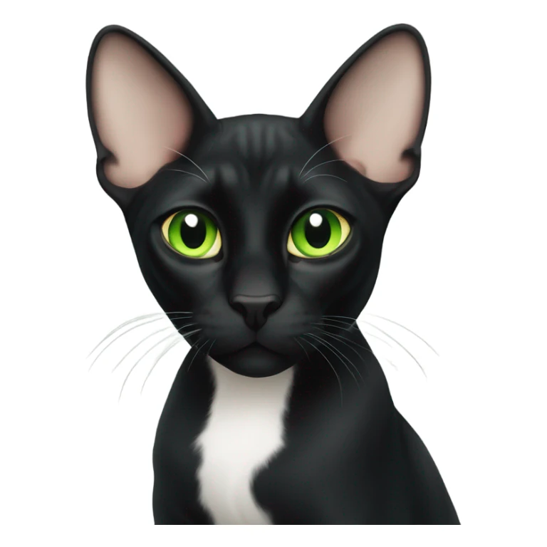  green eyed sphinx black cat with white spot on the nose sticker