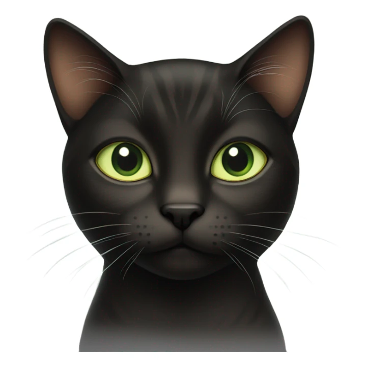 Black brown cat with light green eyes sticker