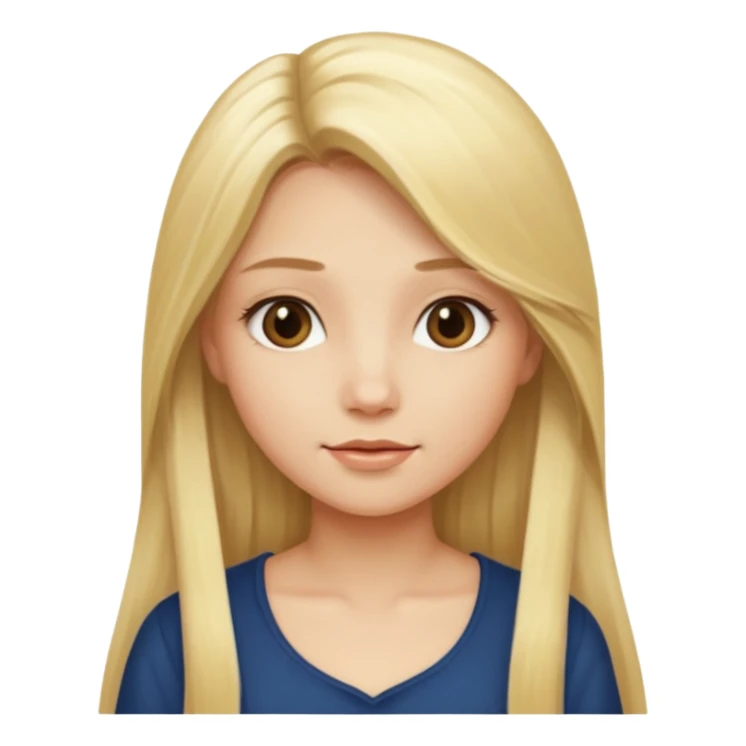 a girl with blonde long silky hair.  sticker