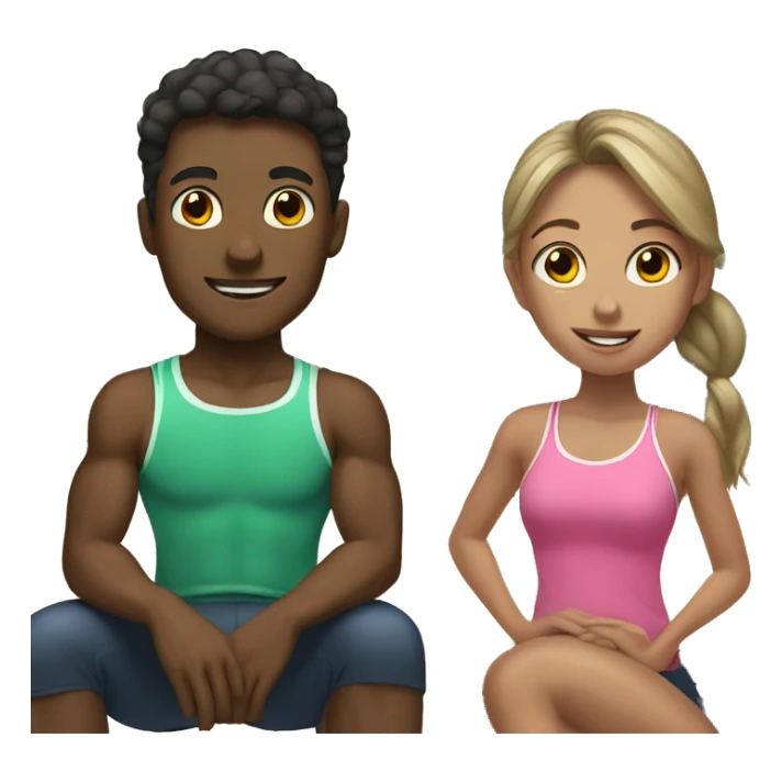 Boy and girl in gym sticker