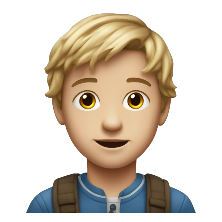 realistic portrait of a boy that looks like a photo from my library sticker