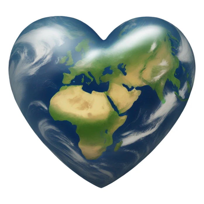 Earth but in the shape of a heart  sticker