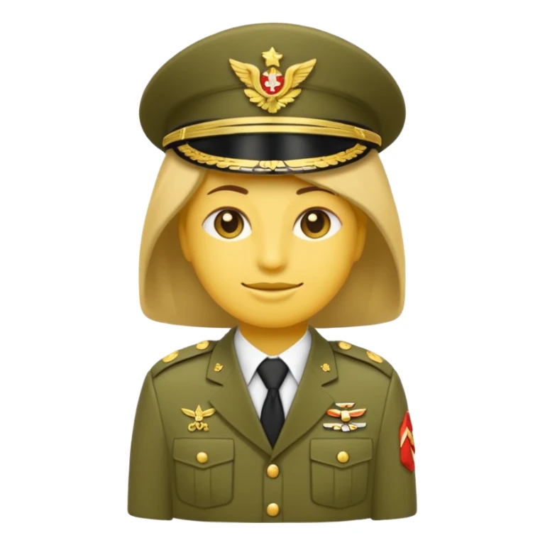 Eine salutierenden Emoji (Hautfarbe: weiß) in Armee Klamotten sticker