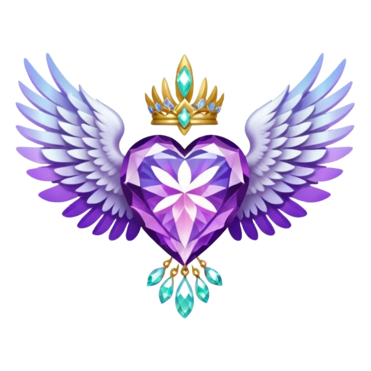 holy emblem with white wings and purple diamond in the middle sticker