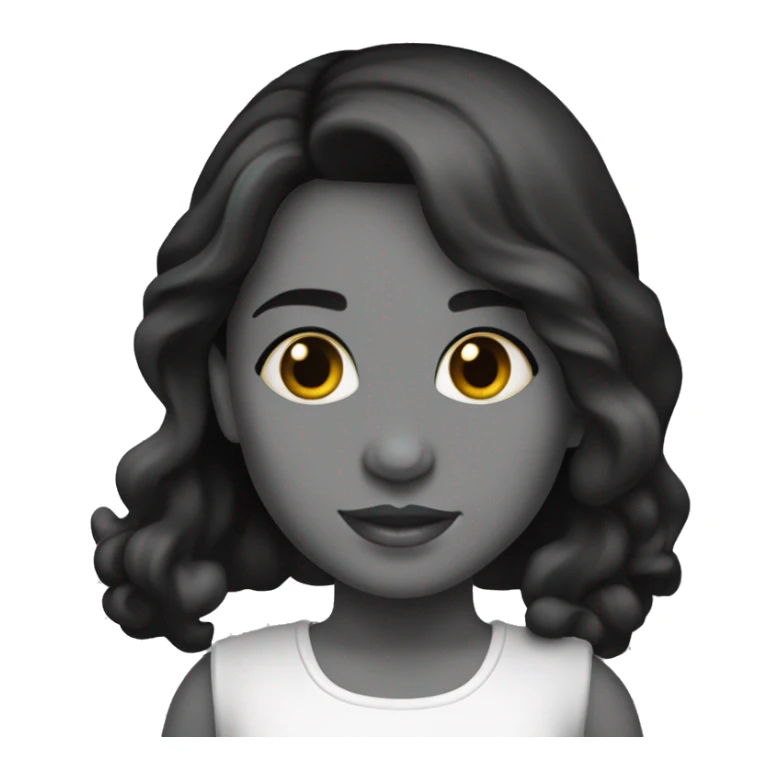 niña morena cabello largo negro liso sticker