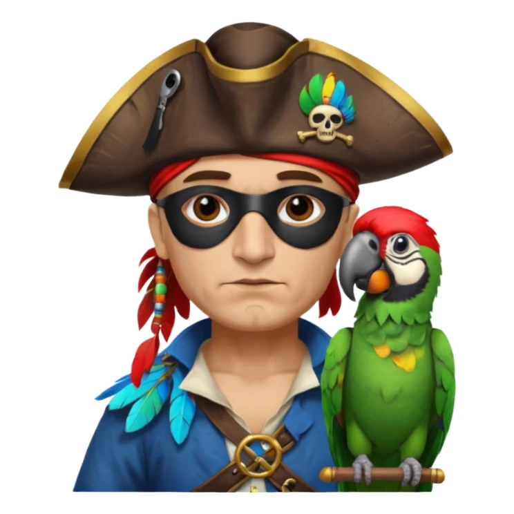 pirate and parrot sticker