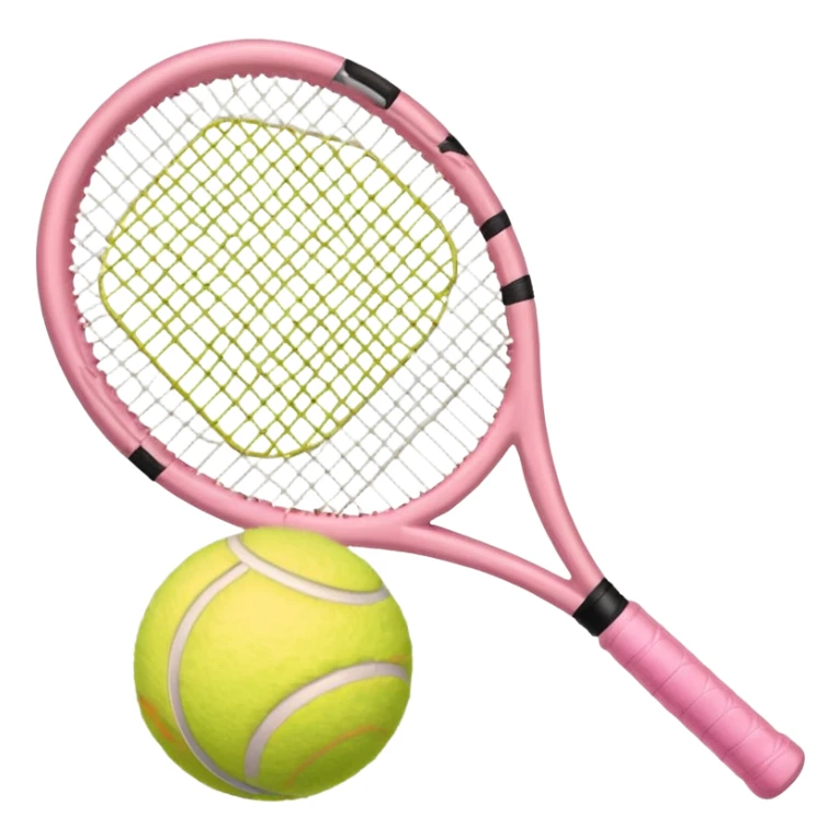 Light pink tennis ball and light pink tennis racket  sticker