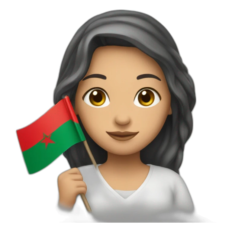 fille qui porte le drapeau du maroc sticker