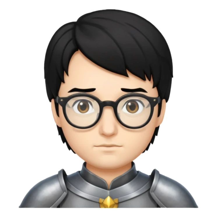 knight with glasses black hair sticker