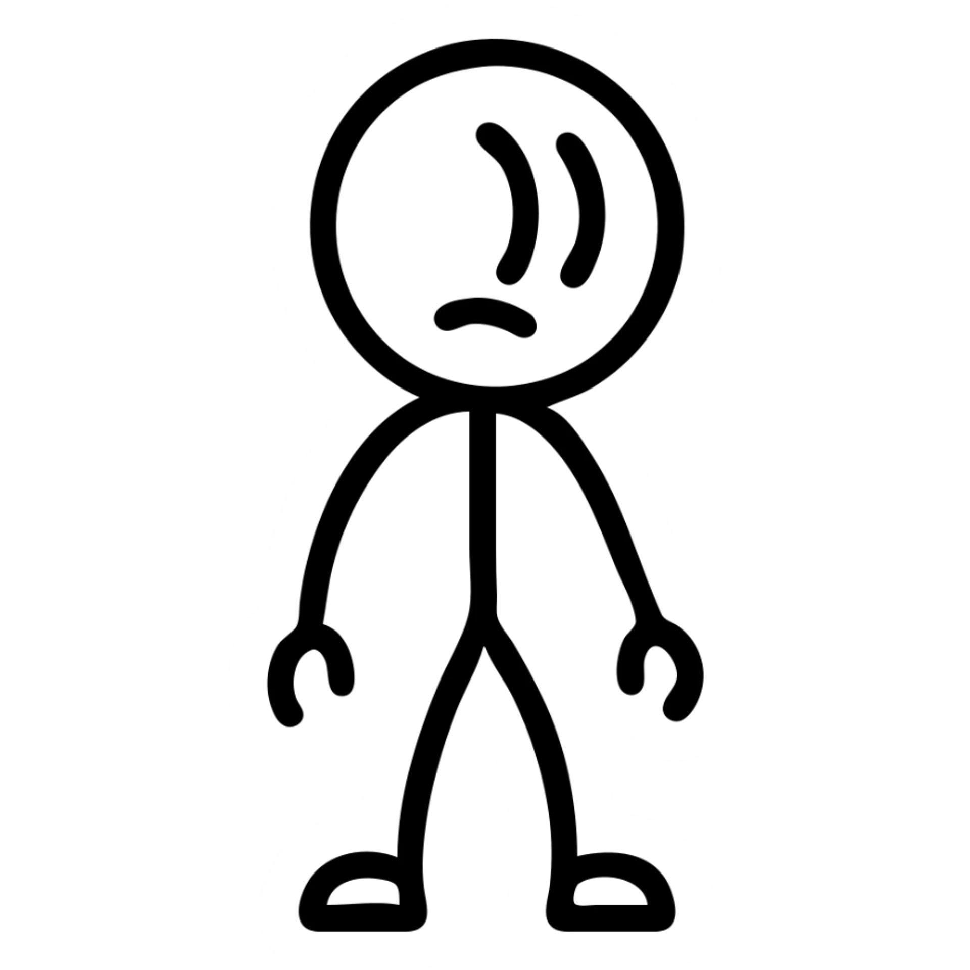 Henry Stickmin, outlined icon style, stick figure with minimal details, clean lines sticker