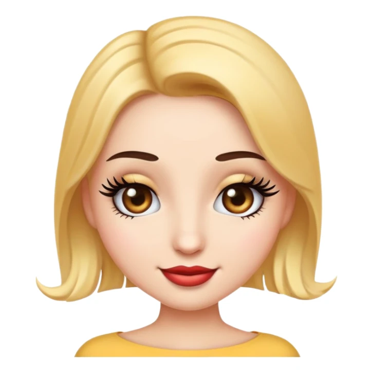 Flirty girl emoji with eyelashes sticker