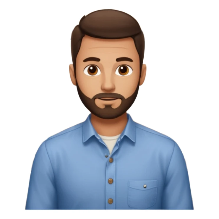 Brunette Guy with very short beard at a restuarant sticker