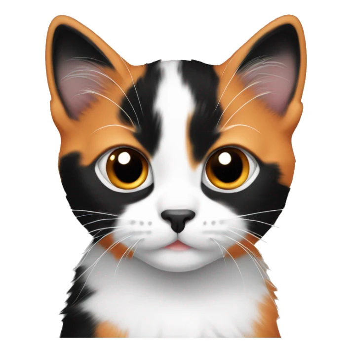 orange black and white calico kitten sticker