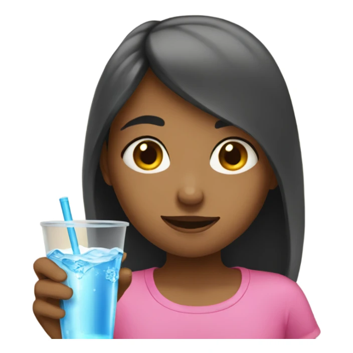 Girl drink water  sticker