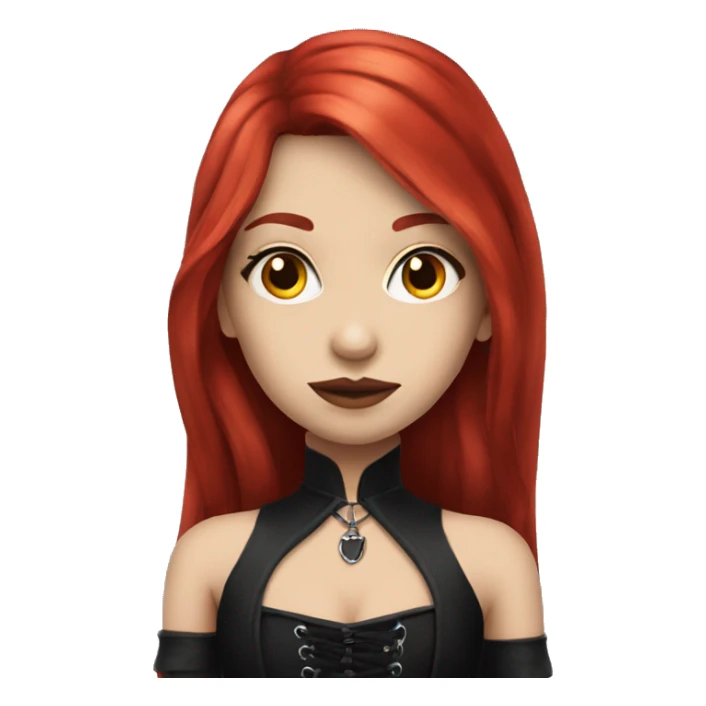 girl with long red hair in gothic outfit sticker