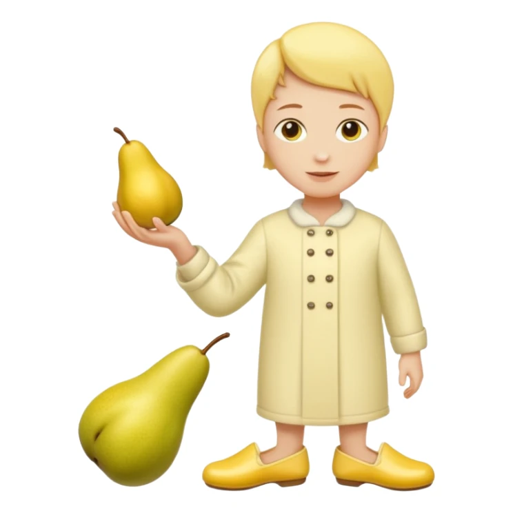 Butterbirne realistisch mit schlappen in der hand sticker