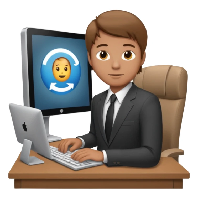 man with lgiht brown hair doing back, round cheeks at work sticker