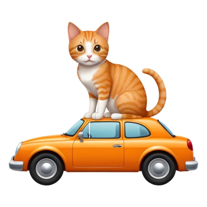 a cat on top of a car sticker