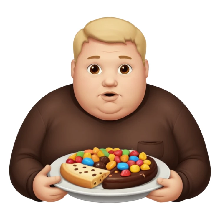 fatman who loves carbs and cholodae and candies sticker