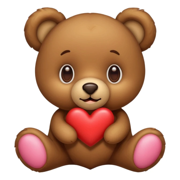 sticky teddy bear with heart-shaped eyes sticker