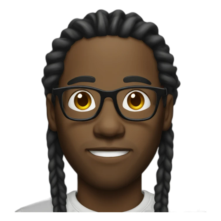 black man with dreads and glasses sticker