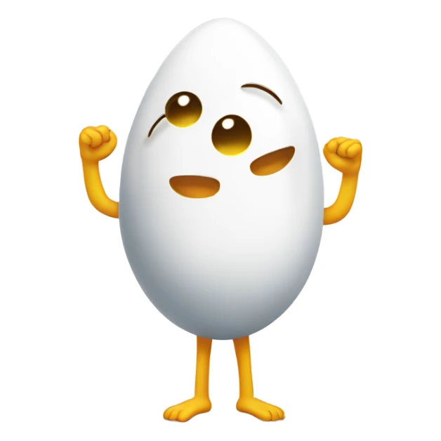 Egg sunny side up with arms and leggs sticker