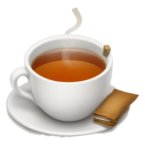 Cup of hot tea with tea bag  sticker