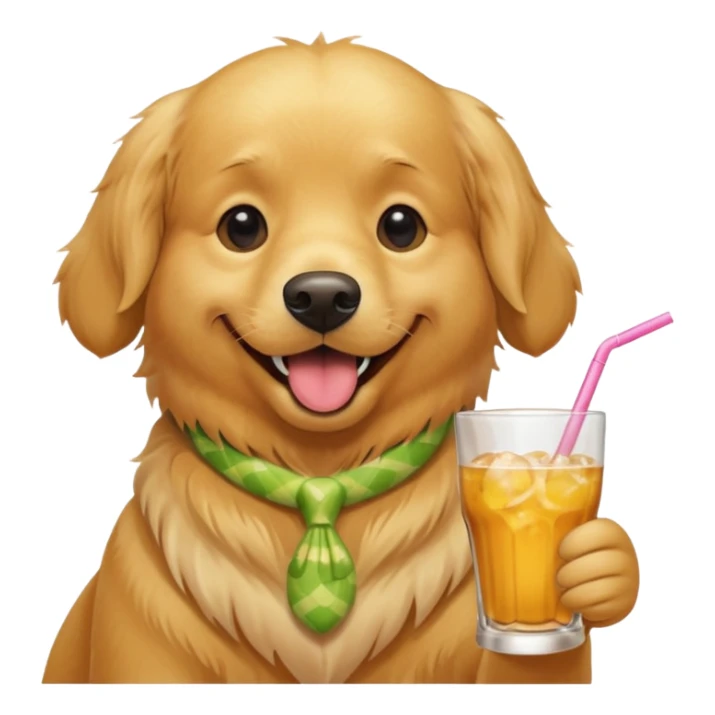 golden retriever drinking fruity alcoholic beverage  sticker