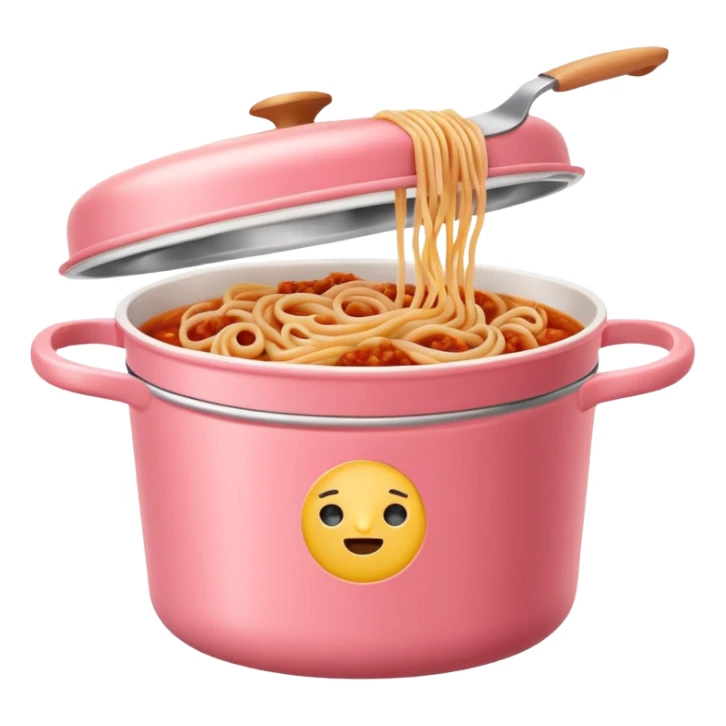 pastel pink food container with bolognese pasta inside sticker
