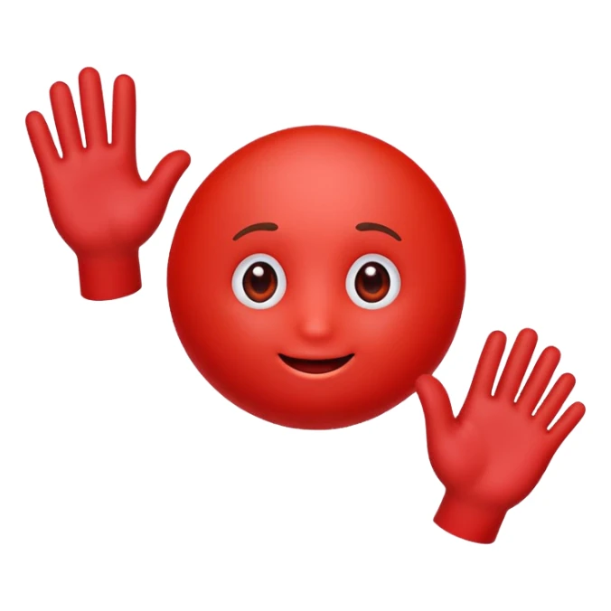 red blood cell with a friendly face waving goodbye sticker