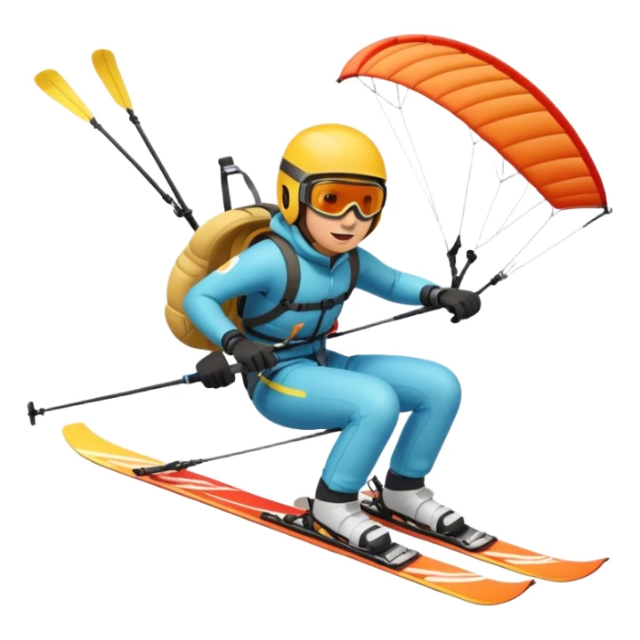 Speedriding emoji it’s a mixed of paragliding and skiing sticker