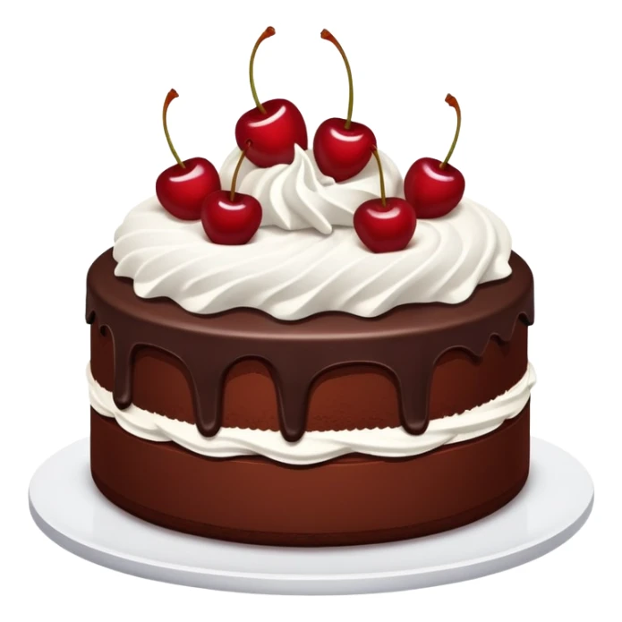 Black Forest cake with chocolate, cherries, and whipped cream sticker