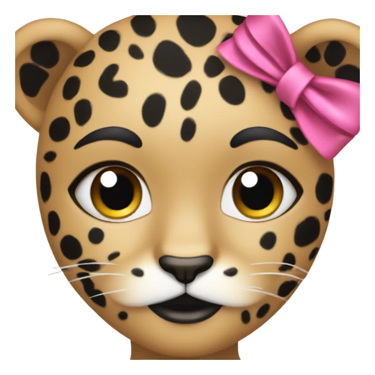  Face girl leopard with black and blue spots with pink ribbon  sticker