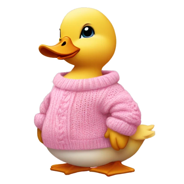 Baby duck wearing pink sweater sticker