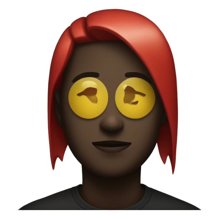 A half black and half red rectangle with a medium sized yellow circle in the middle  sticker