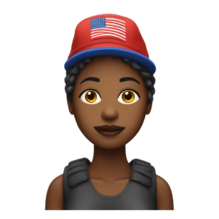 Black woman in MAGA hat sticker